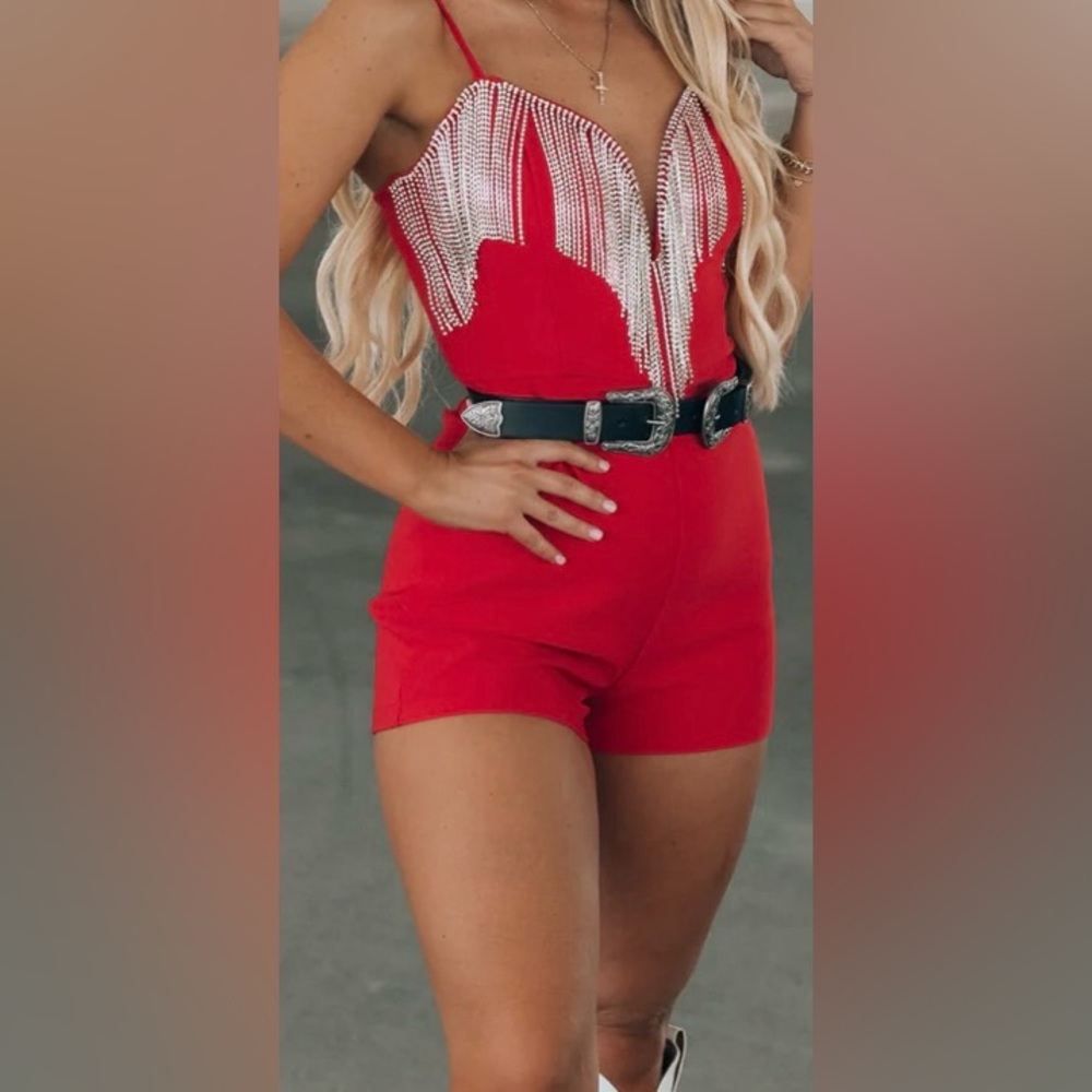 Stylish Red Women's romper